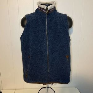 Men’s Vintage Alf älf KUHL Deep Pile Fleece Full-Zip Hiking Vest Dark Blue Small